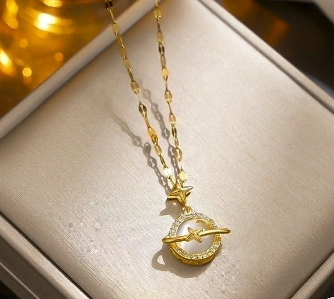 Planet and Start Pendant Necklace