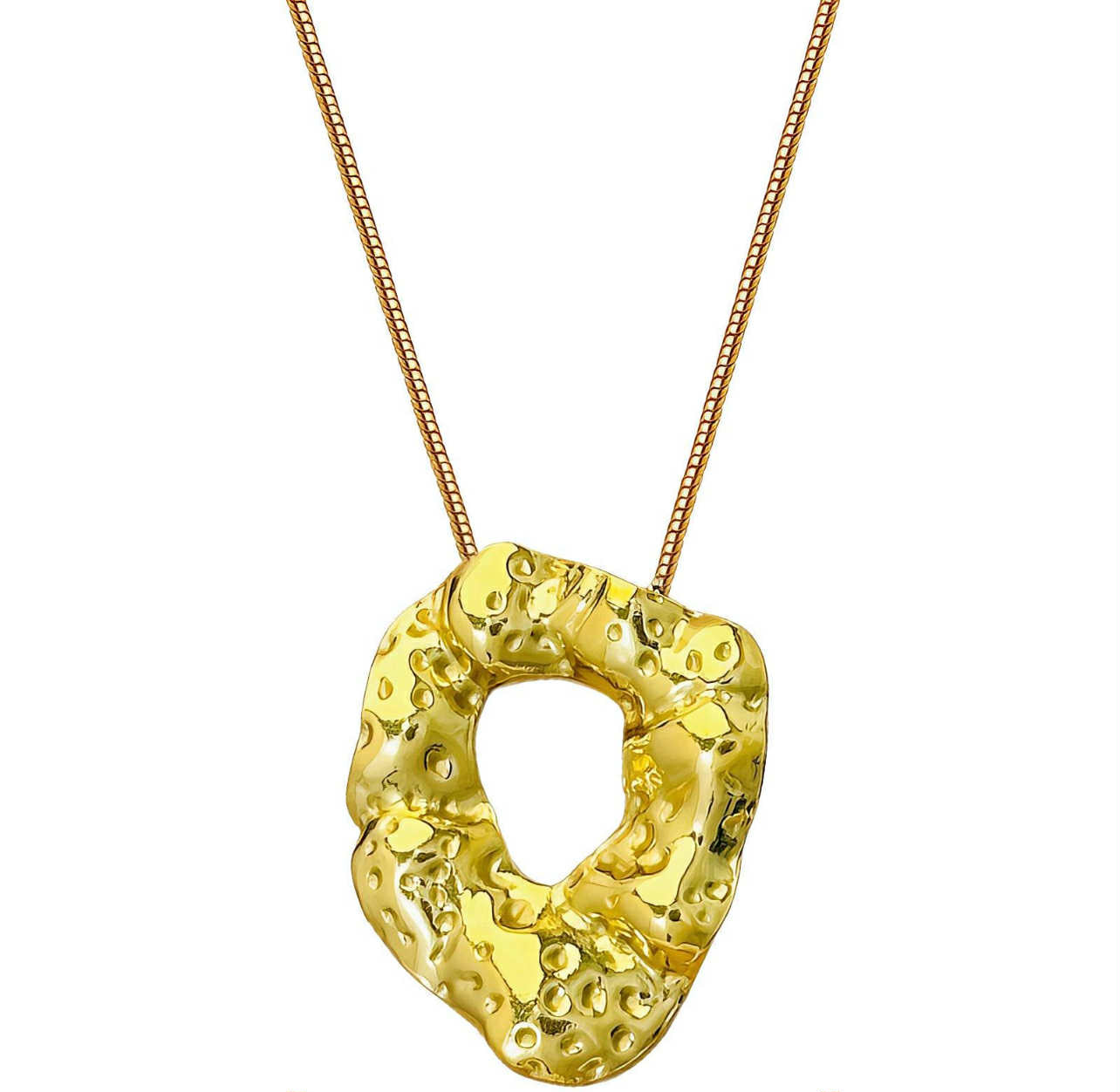 Gold Organic Pendant Necklace
