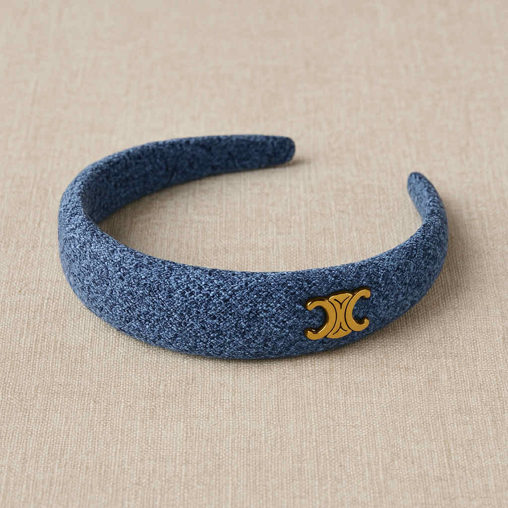Textured Headband-Gold Emblem
