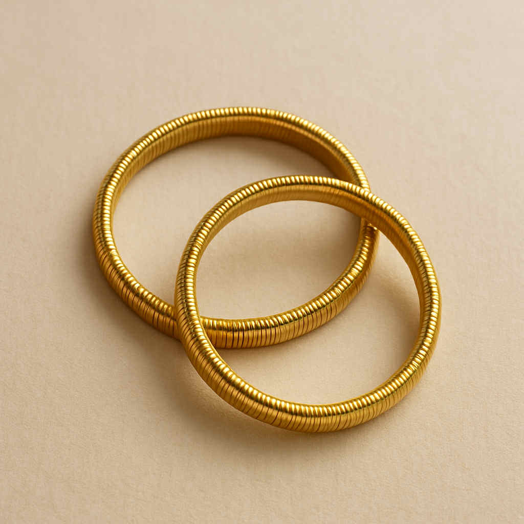 Textured Gold Bangles Set