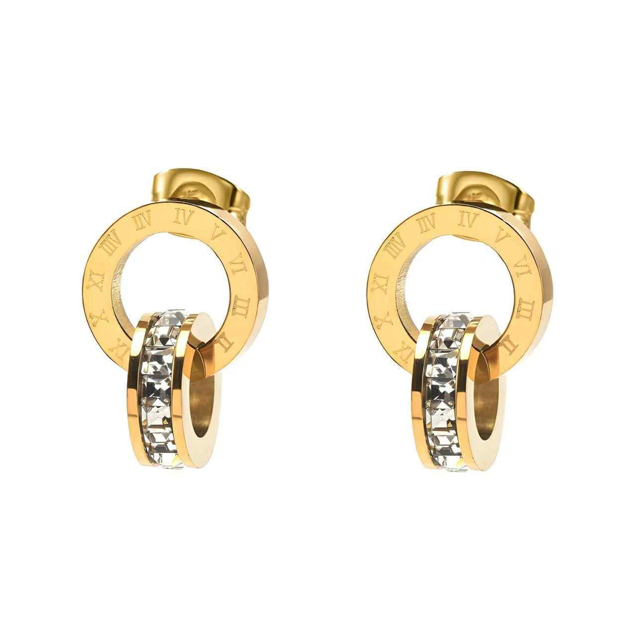 Crystal Romain Hoop Earrings