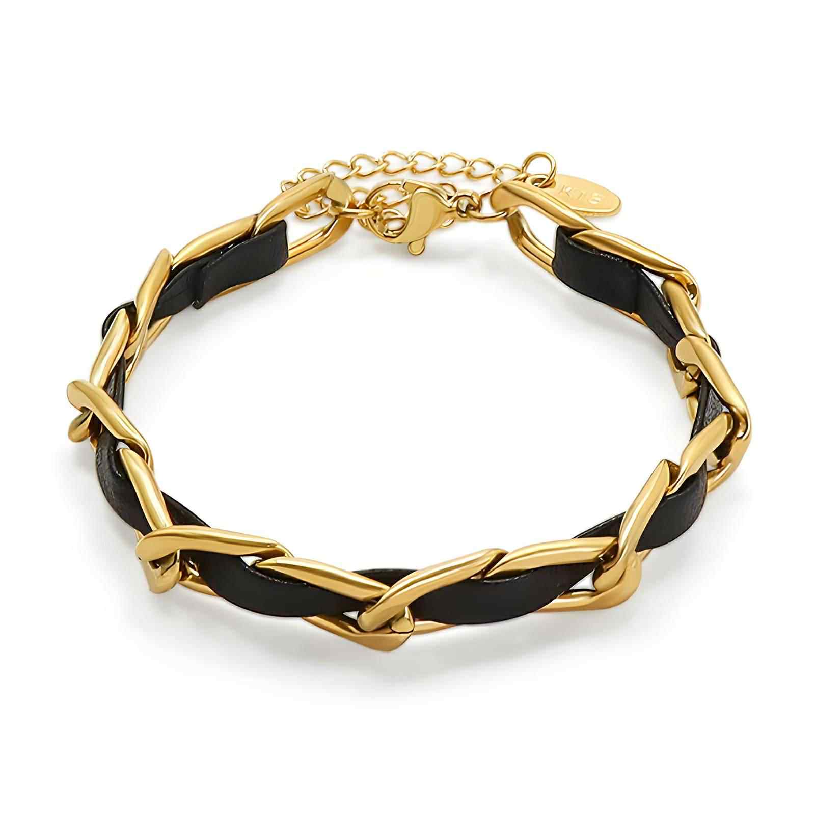 Black and Bold Braided Chain Bracelet