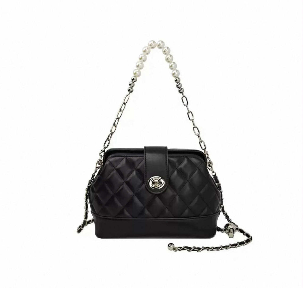 Quilted Pearl Chain Mini Bag