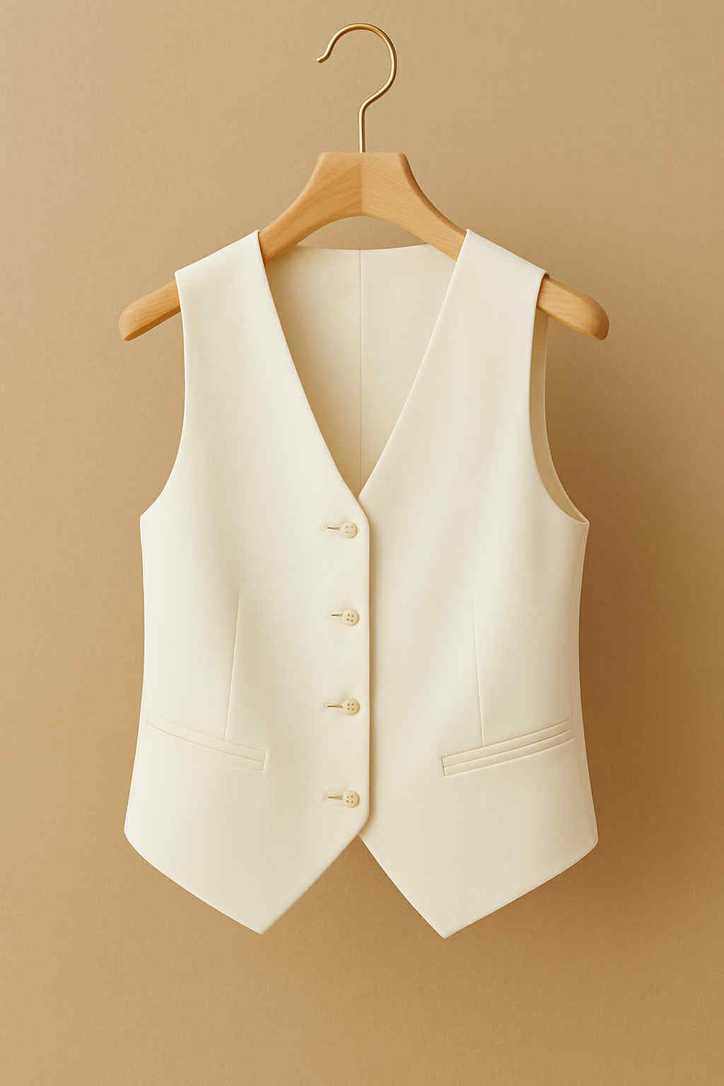 Cream Tailored Waistcoat