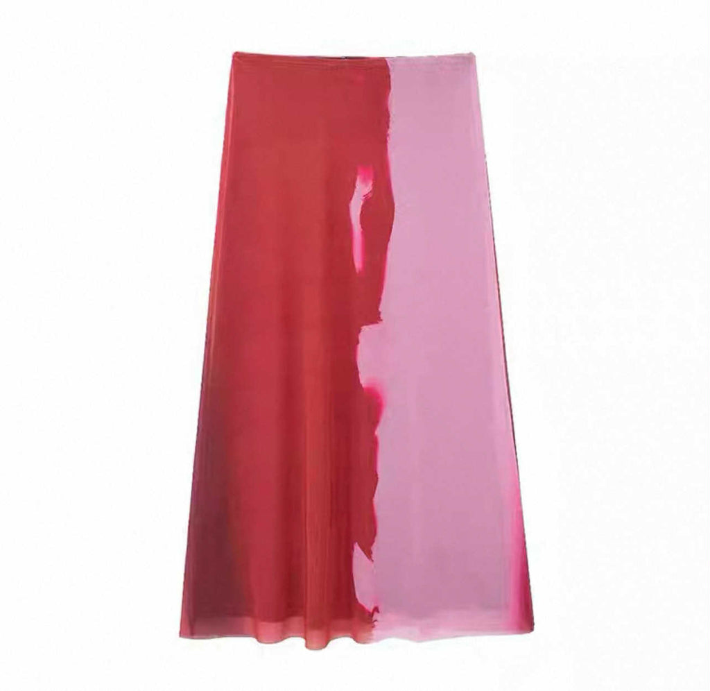 Red & Pink Gradient Two-Piece Set
