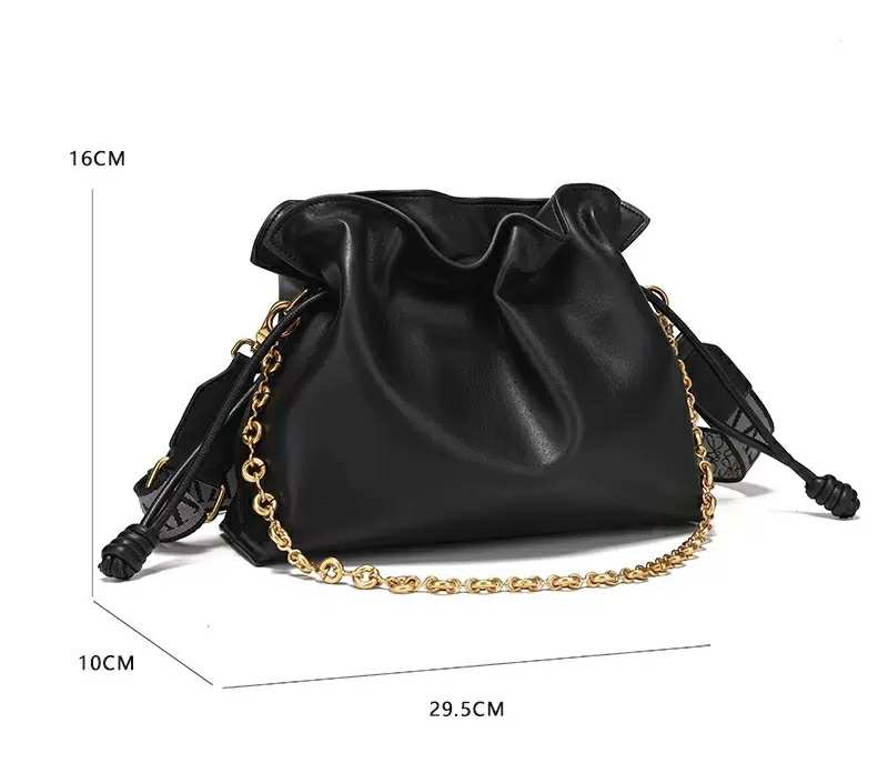 Black Soft Chain Pouch Bag