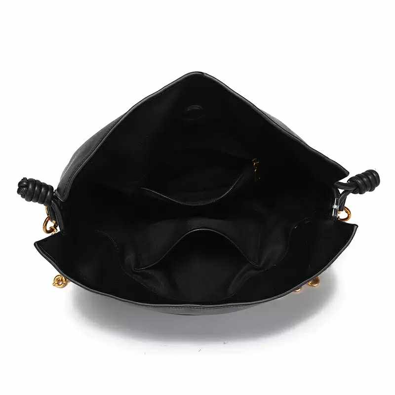 Black Soft Chain Pouch Bag