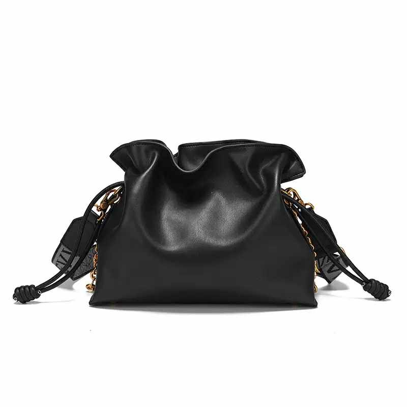 Black Soft Chain Pouch Bag