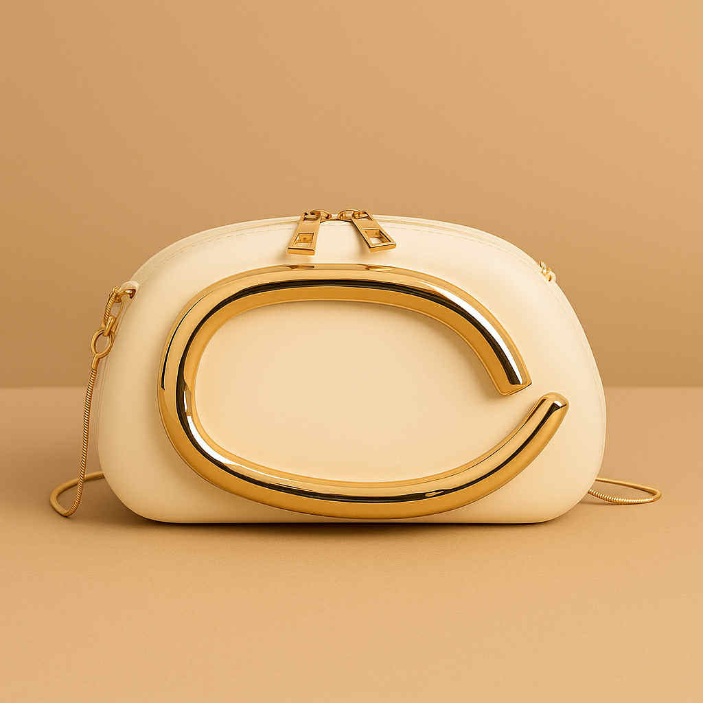 Oval Metal Detail Crossbody Bag