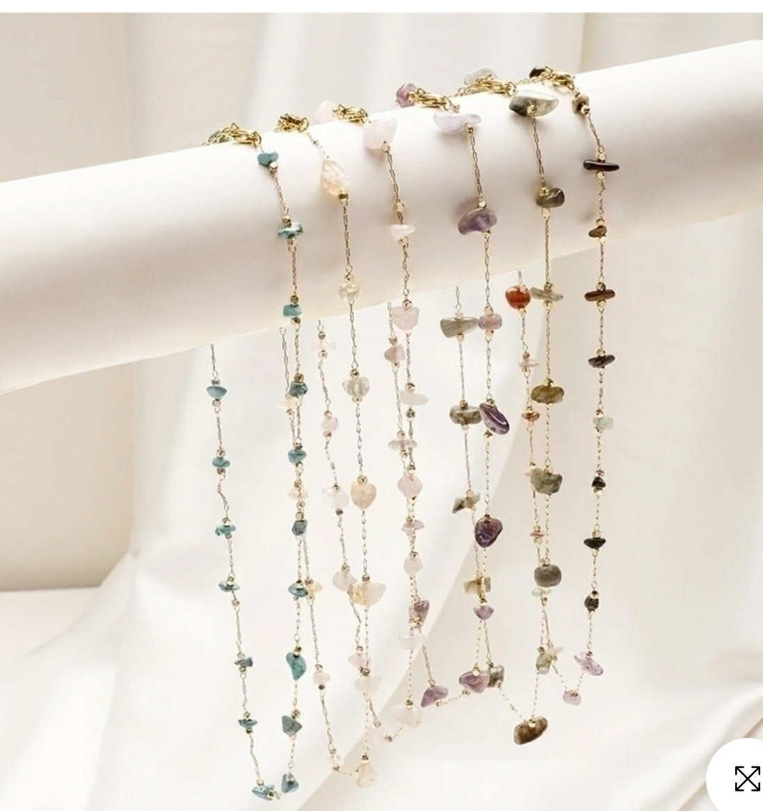 Gemstome Beads Necklace-Multicolor
