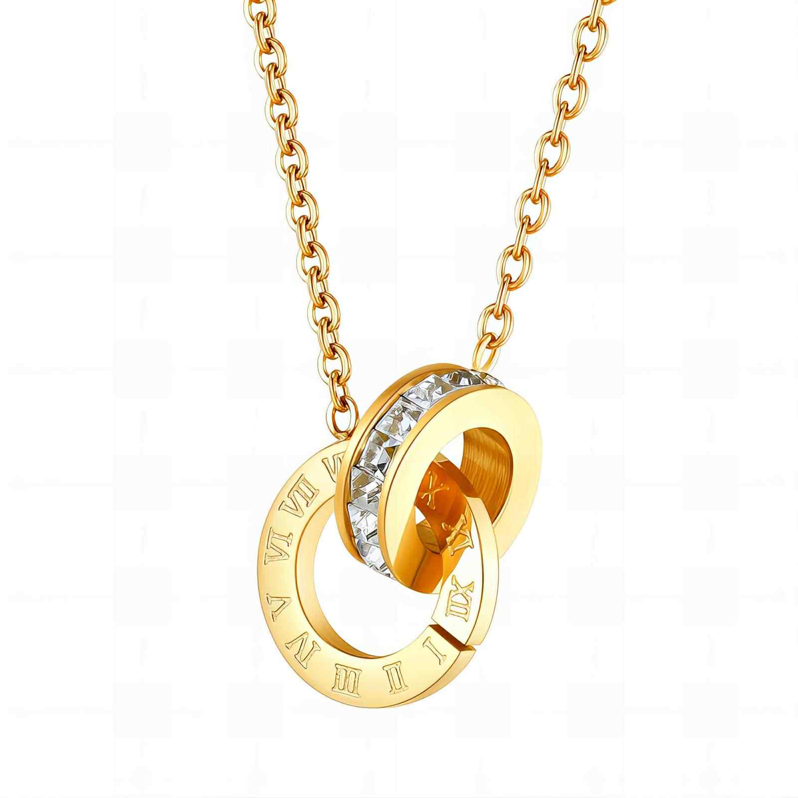 Interlocking Elegance-18k Gold Plated Necklace