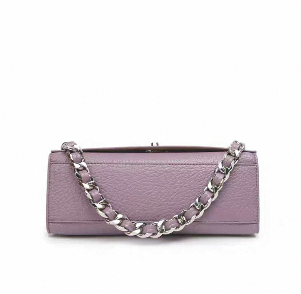 Lilac Shoulder Bag with Silver Chain