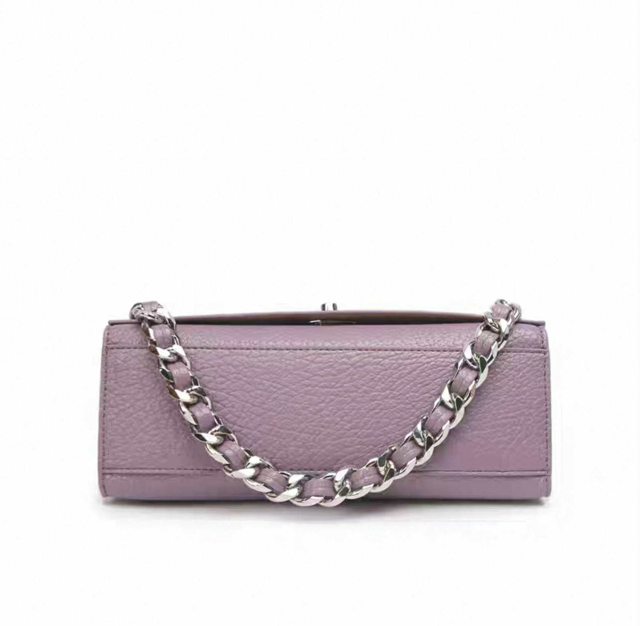 Lilac Shoulder Bag with Silver Chain