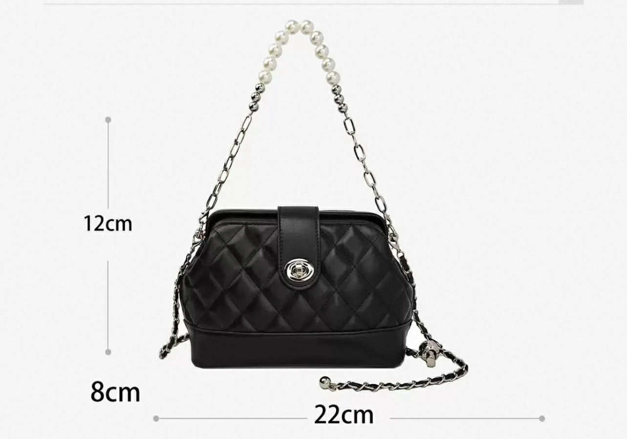 Quilted Pearl Chain Mini Bag