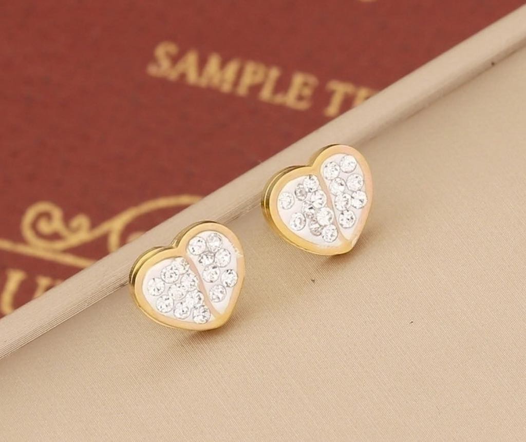 Gold Heart Jewelry Set-Necklace,Bracelet, and Earrings