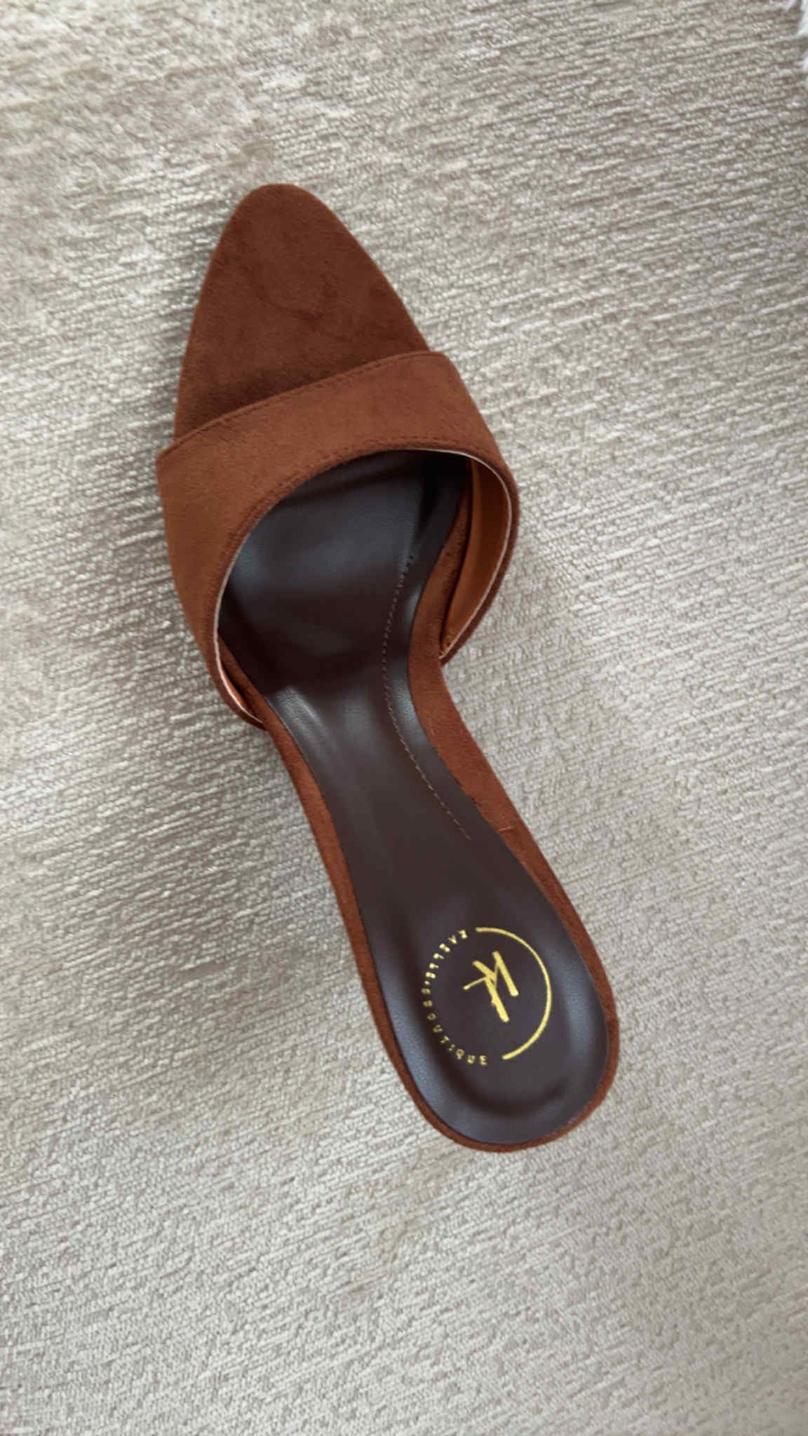 Kl Suede High Heel Mules-Chocolate Brown
