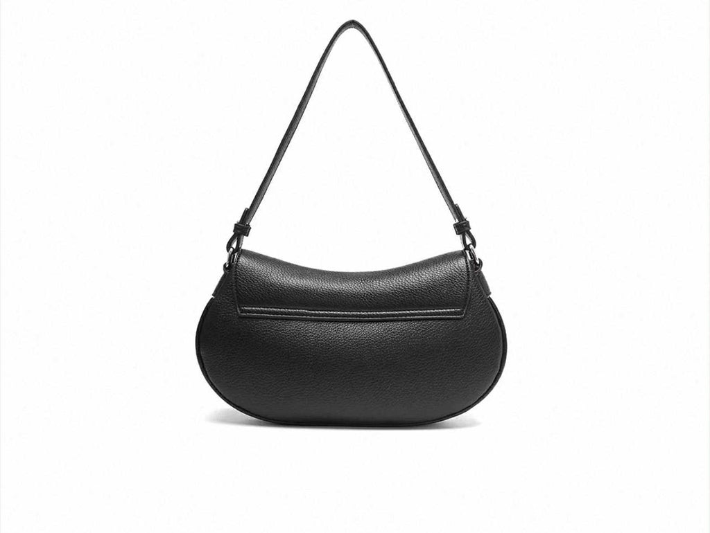 Noir Curve-Black Saddle Crossbody Bag