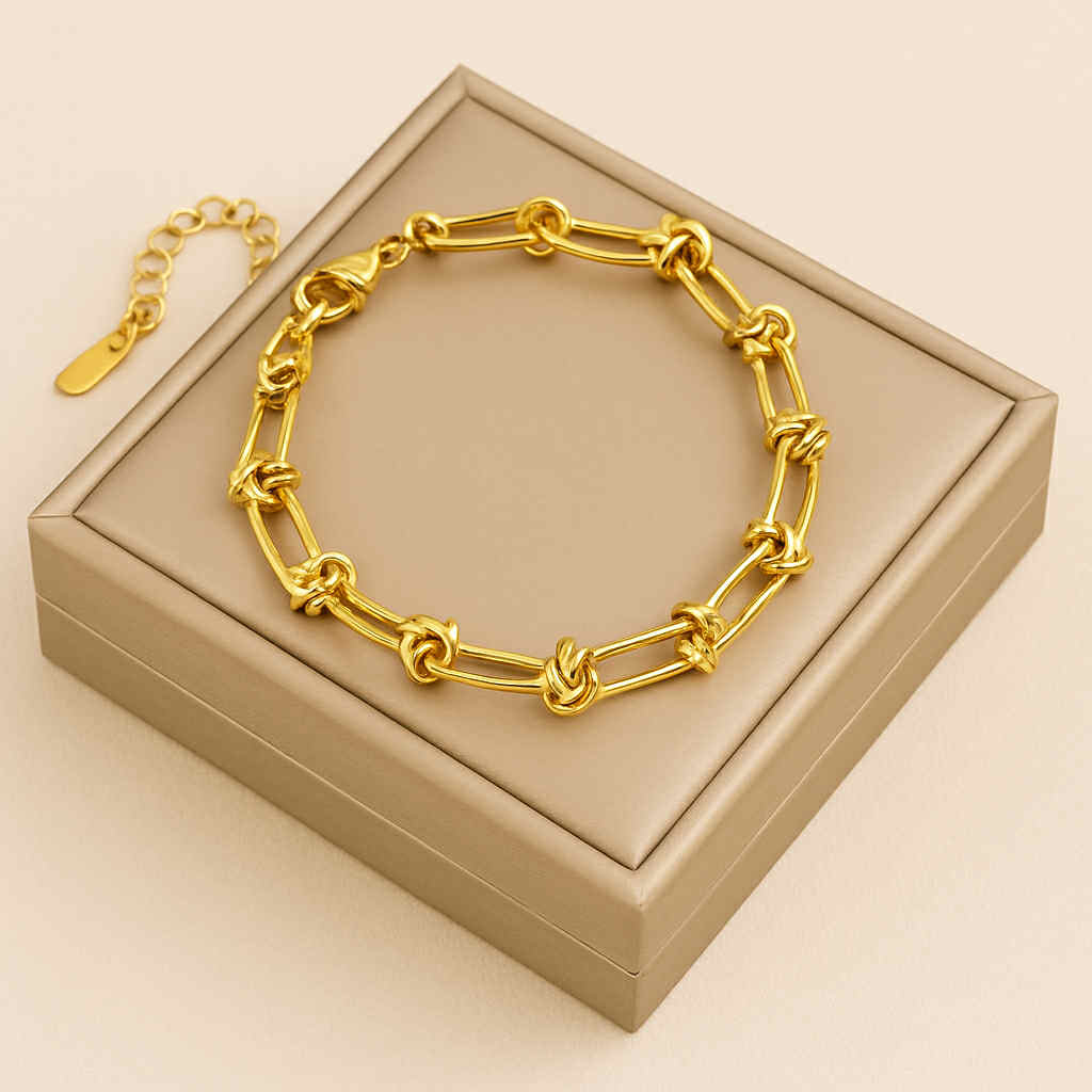 Gold Knot-Link Jewelry Set-Link Necklace
