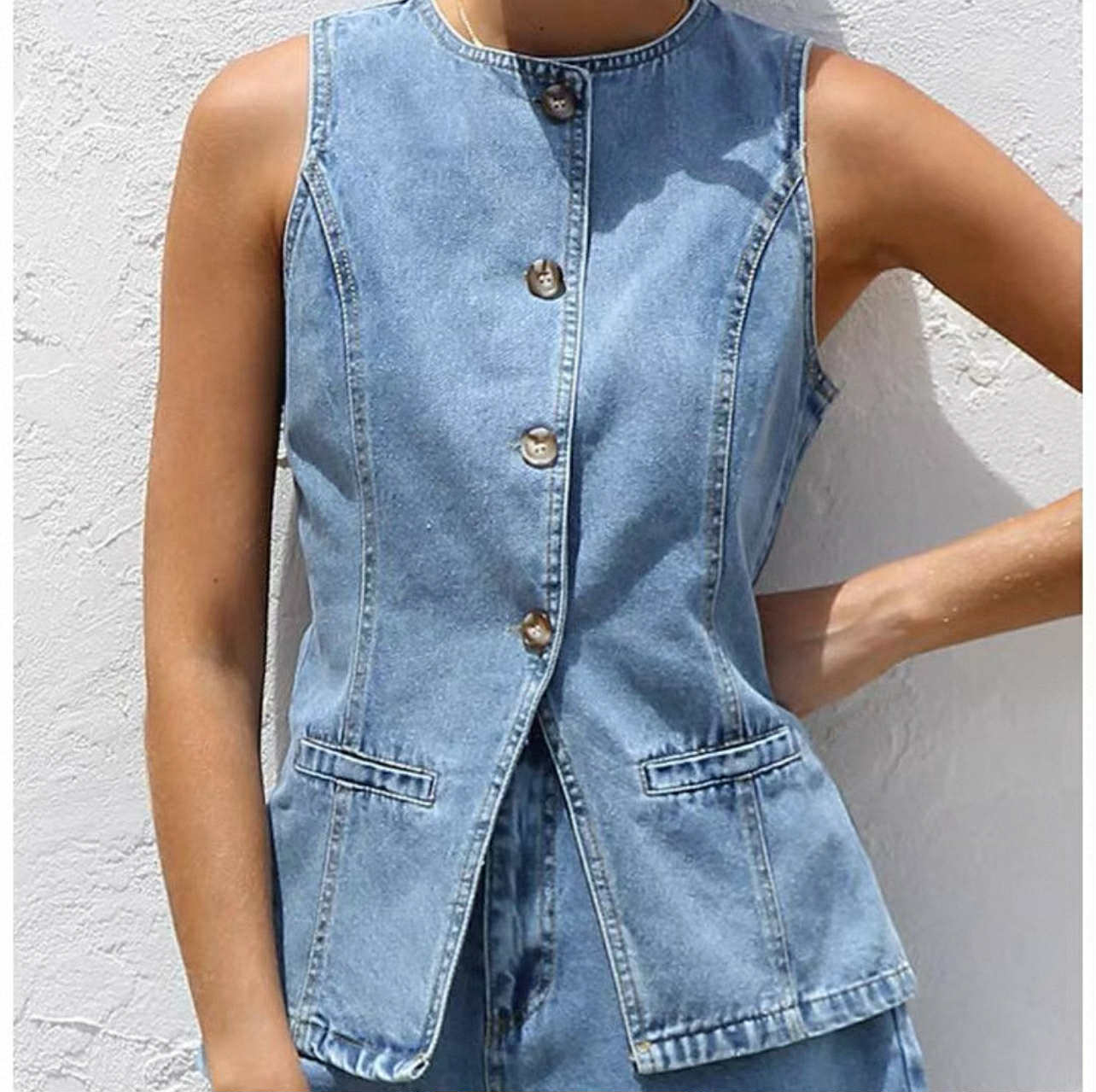 Denim Two-Piece Set
