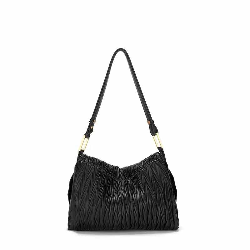 Black  Shoulder Bag with Gold Detail