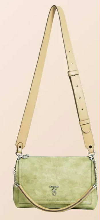 Light Green Croco-Effect Shoulder Bag
