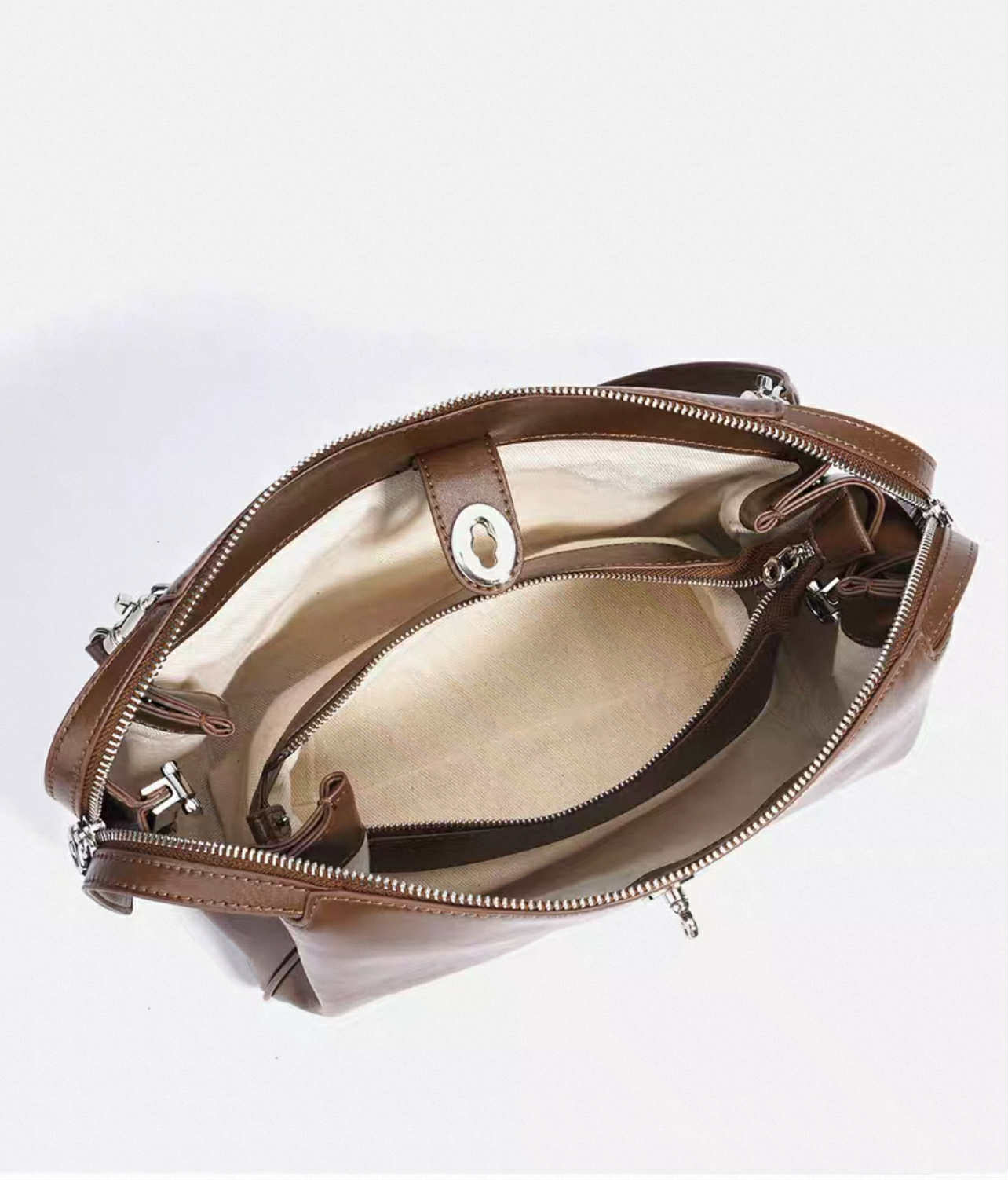 Brown Glossy Shoulder Bag