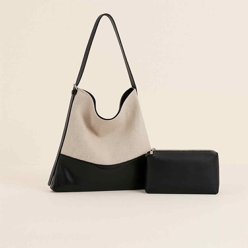 Two-Tone Hobo Bag